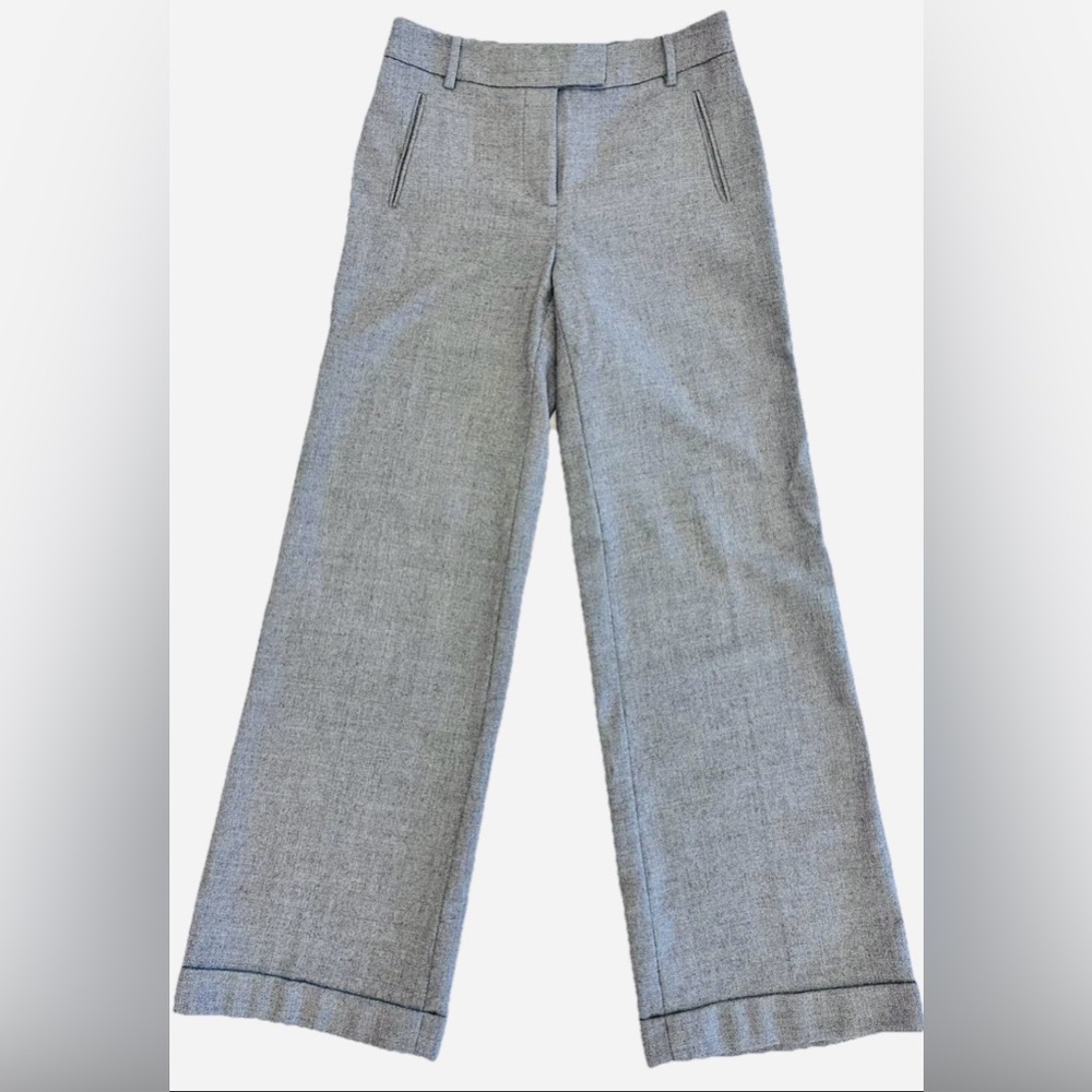 Ann Taylor Loft Grey Wool Pants Wide Leg 4 Business Casual Classic Timeless